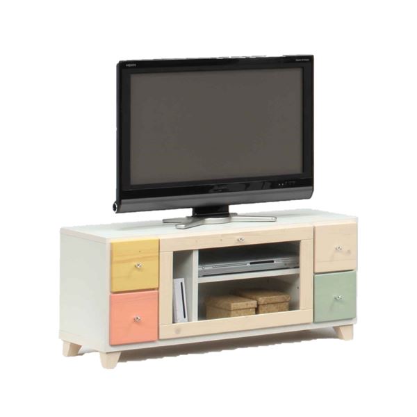日本製 天然木 ＴＶ台 101cm幅 マルチカラー 完成品 テレビ台 TVボード テレビボード リビングボード