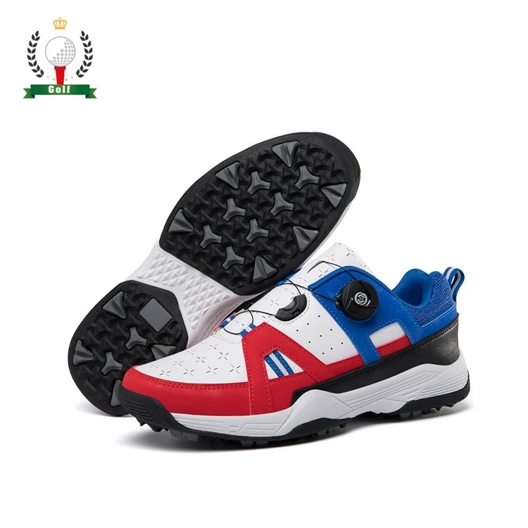 大ヒット中 ゴルフシューズ メンズ 大きいサイズ 28cm 男女兼用 ダイヤル式 赤 黒 シルバー ブルー スニーカー 4E 幅広い ダイヤル式スパイクレス フィット感 軽量 動きやすい 防水性 耐久