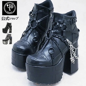 【直営SHOP限定】 ヨースケ厚底ブーツ レディース ショート 12.5cm 厚底ヒール　公式SHOP特典キズ補修液付