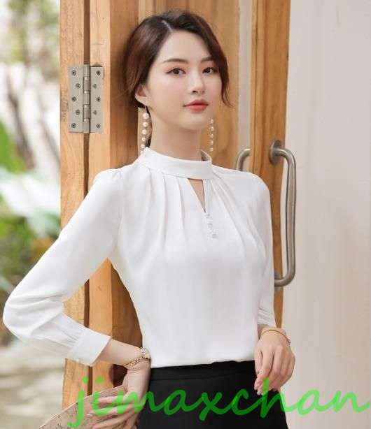 サマー　長袖 　ワイシャツ シャツ ブラウス ビジネス レディース シャツ 制服 フォーマル リクルート　 v yシャツ Vネック 8,537円