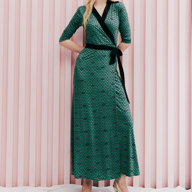 ダイヤグリーンマキシラップワンピース 13,500円