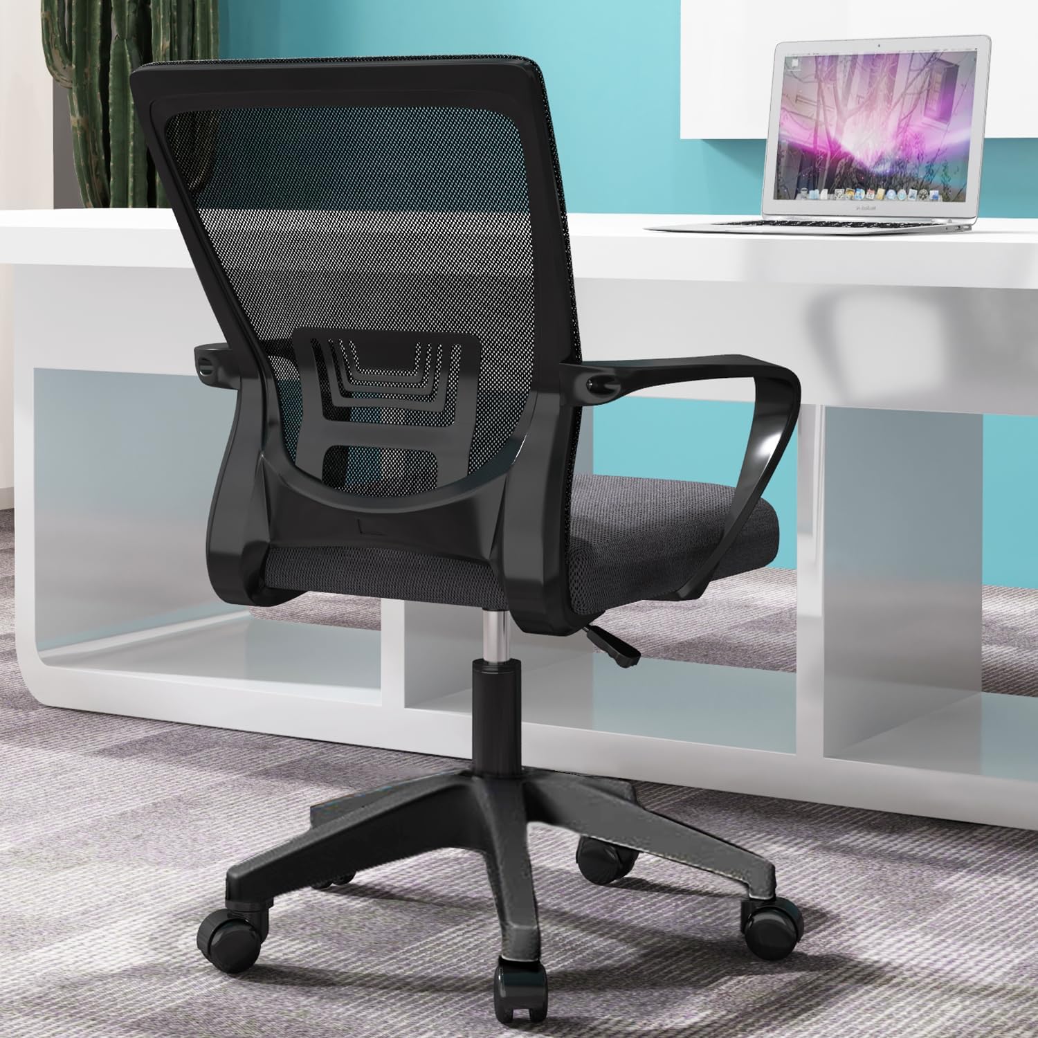オフィスチェア デスクチェア 人間工学 テレワークチェア 10CM昇降 ロッキング機能 疲れない 椅子 厚手高反発クッション 360度回転 通気性メッシュ 腰サポート ナイロン樹脂ベース おしゃれ