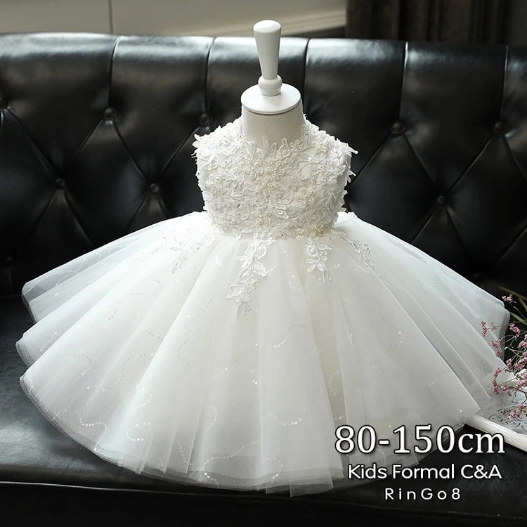【大好評！最安値挑戦!】子供ドレス 白 結婚式 パーティードレス 女子 フォーマル フラワーガール リングガール 子供服 フォーマルドレス キッズドレス ベビードレス セレモニー 出産祝い お宮参り