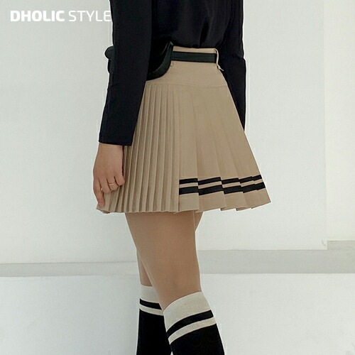 [メガ割りSALE]配色ツーラインプリーツミニスカートパンツ・p438417