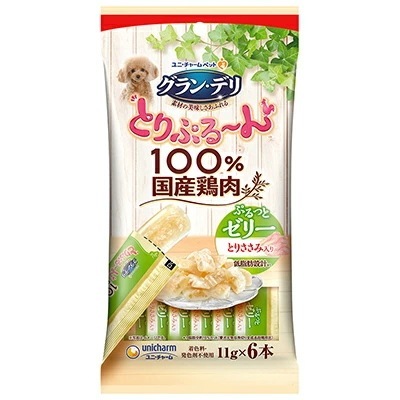 【24個セット】ユニ・チャーム グランデリとりぷるーんゼリーとりささみ11g×6本
