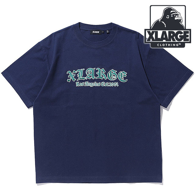 メール便 メンズ オールドイングリッシュロゴ ショートスリーブTシャツ [101242011016] LOGO S/S TEE エックスラージ トップス 半袖 NAVY 5,324円