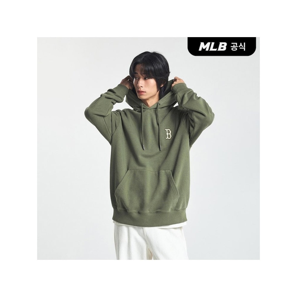 MLB ビンテージバーシティオーバーフィットパーカー BOS (PTN.カーキ) QHHC3AHDN1044-43KAP