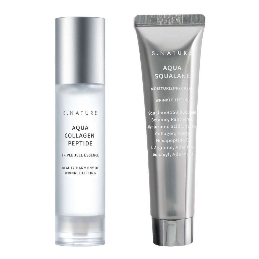 湿潤水分光天才スキンケアアクアコラーゲンペプチドトリプルジェルエッセンス50ml+スクアランクリーム60mlセット
