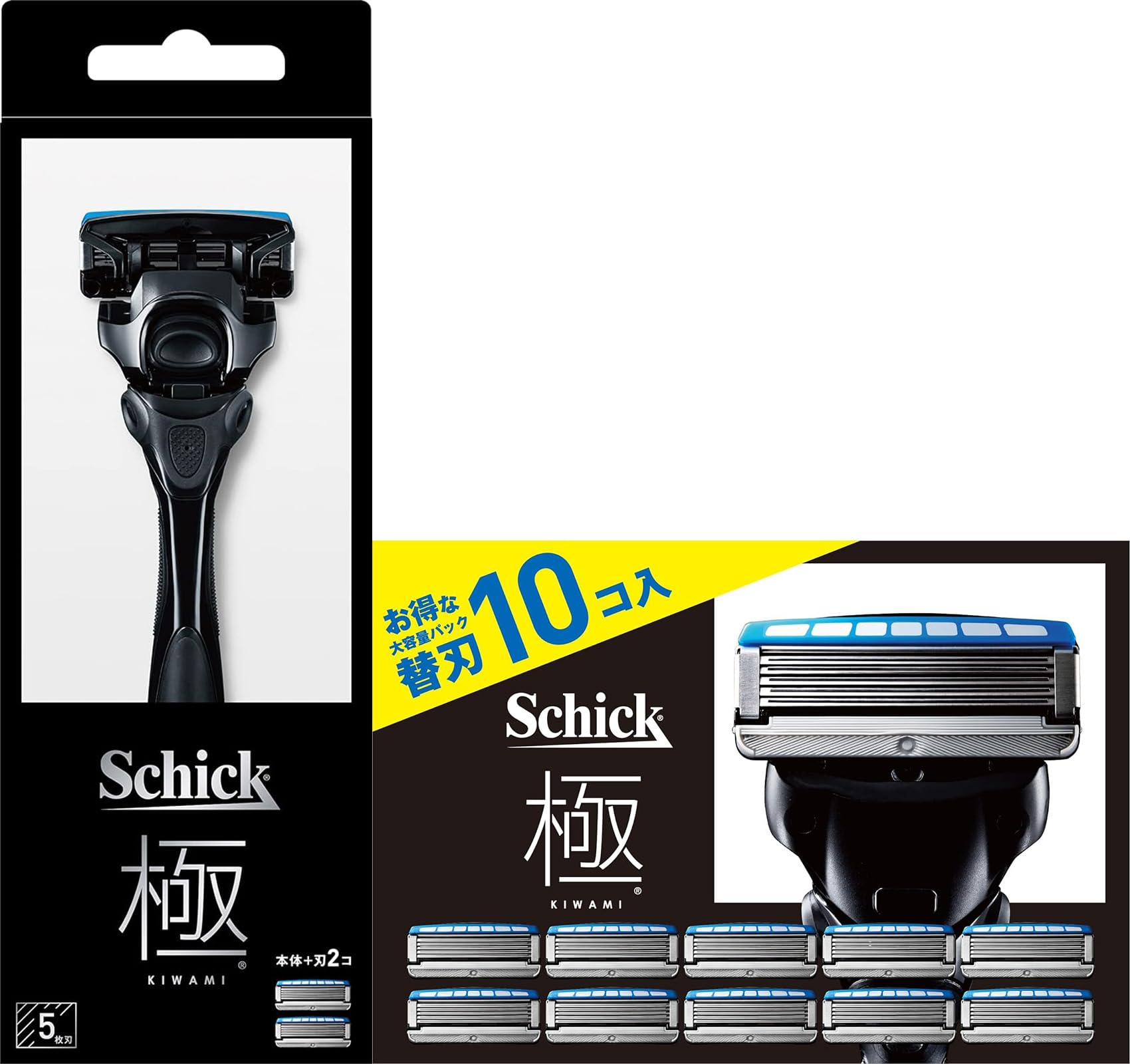 Schick(シック)極 KIWAMI ホルダー(刃付き+替刃1コ) + 替刃(10コ入)