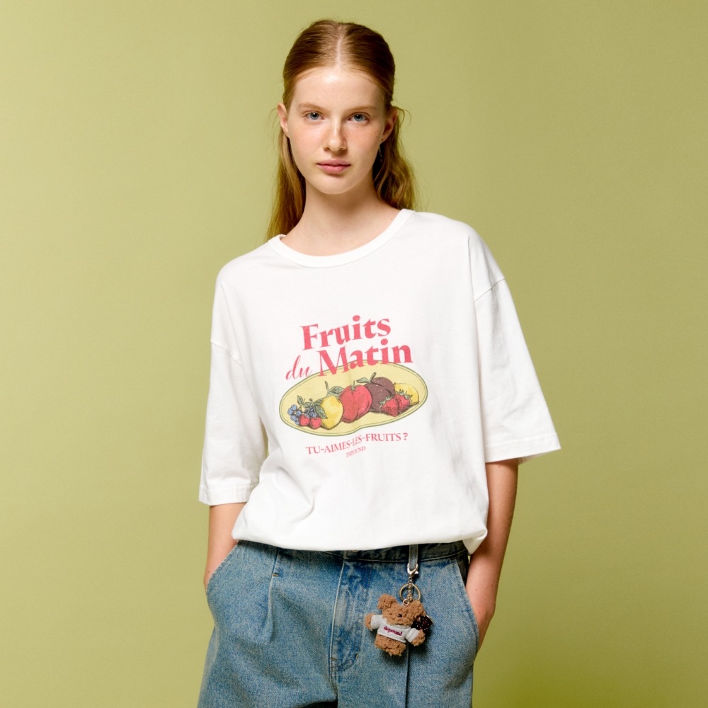 [ディパウンド] フルーツマーケット オーバーフィット Tシャツ - アイボリー