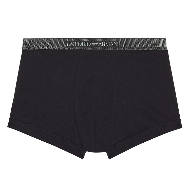 エンポリオアルマーニ：SHINY LOGO BAND ボクサーパンツ (ブラック)【AF10771-EM000231-UC001】