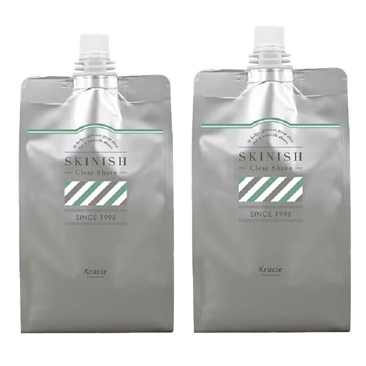 クラシエ スキニッシュ クリアシェーブ 1000ml 2本 詰め替え容器アプリケーター1本付 本体2つセット ひげそり用ジェル シェービングジェル 髭剃り ヒゲ 保湿 弱酸性