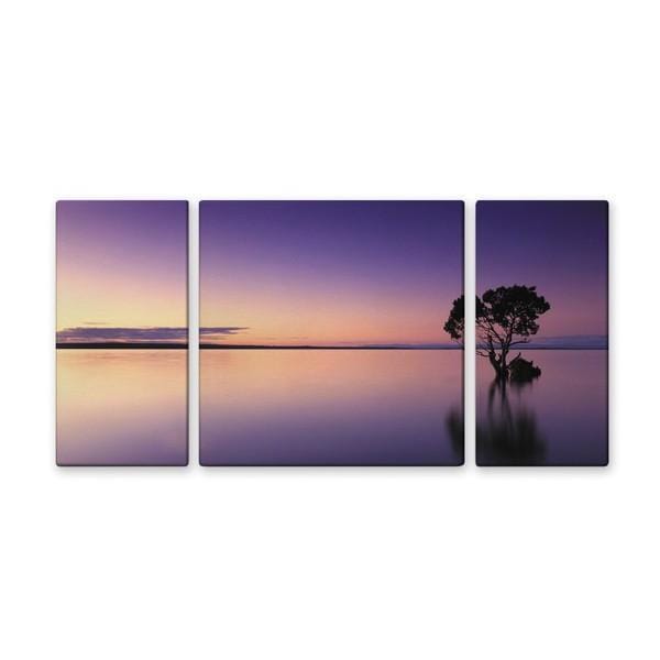 アート アートパネル 写真 3枚セット 大型 100×50cm アートパネル 壁掛け キャンバス 3分割 インテリア 風景 水辺 夕焼け 夕景 サンセット