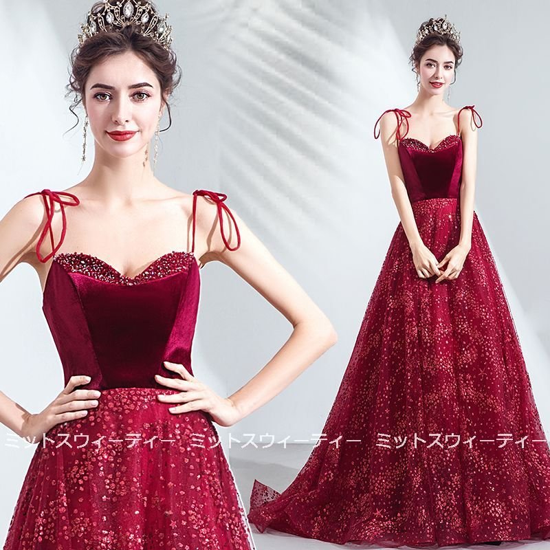 花嫁 カラードレス カクテルドレス 演奏会 ロングドレス 結婚式 イブニングドレス 二次会 ウエディ