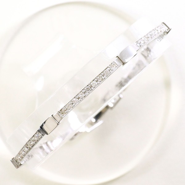 K18 18金 WG ブレスレット ダイヤ 0.27 カード鑑別書 中古 81,400円