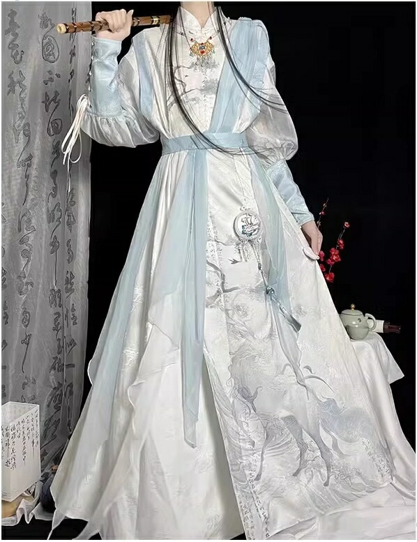 メンズ漢服コスチューム 4点セット 宋 魏晉 宋 玄幻仙俠 俠士 武林江湖 法術 飄逸 師尊 門派 伝統衣装 コスプレ衣装 ハロウィン 学園祭 文化祭 チャイナ服 中国古代衣装 変装 仮装 漢唐古典舞