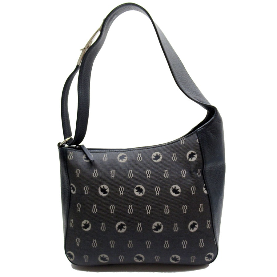 ハンティングワールド HUNTING WORLD ショルダーバッグ キャンバス/レザー ネイビー レディース t18890g