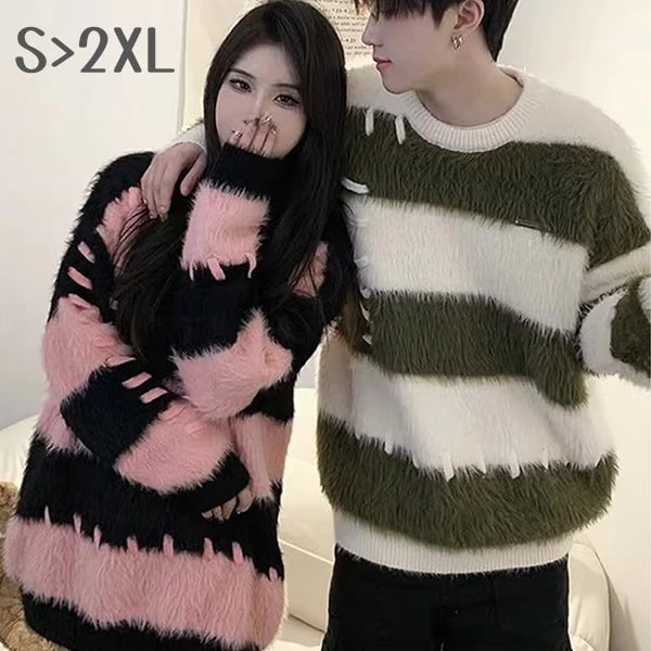 セーター ペアルック メンズ レディース 男女兼用 お祝い プレゼント クリスマス セーター ニット ゆったり 緑 黒 ピンク ブラウン 秋冬 カップル 恋人 親友