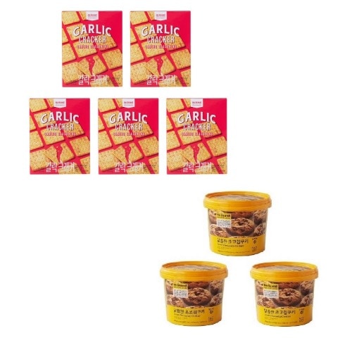 ノーブランドガーリッククラッカー216g x5個+チョコチップクッキー400g x3個学校事務所