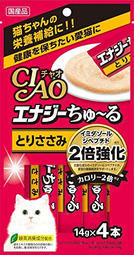 【全国送料無料】 （まとめ買い）いなばペットフード CIAO エナジーちゅ～る とりささみ 14g×4本 SC-163 猫用 【×16】