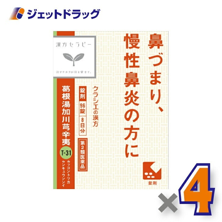 【第2類医薬品】「クラシエ」漢方葛根湯加川キュウ辛夷エキス錠 96錠 ×4個 セルフメディケーション税制対象（漢方）