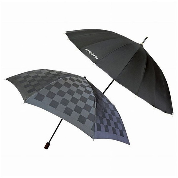 和楽傘 晴雨兼用1級遮光遮熱折傘&24本骨長傘セット 742135