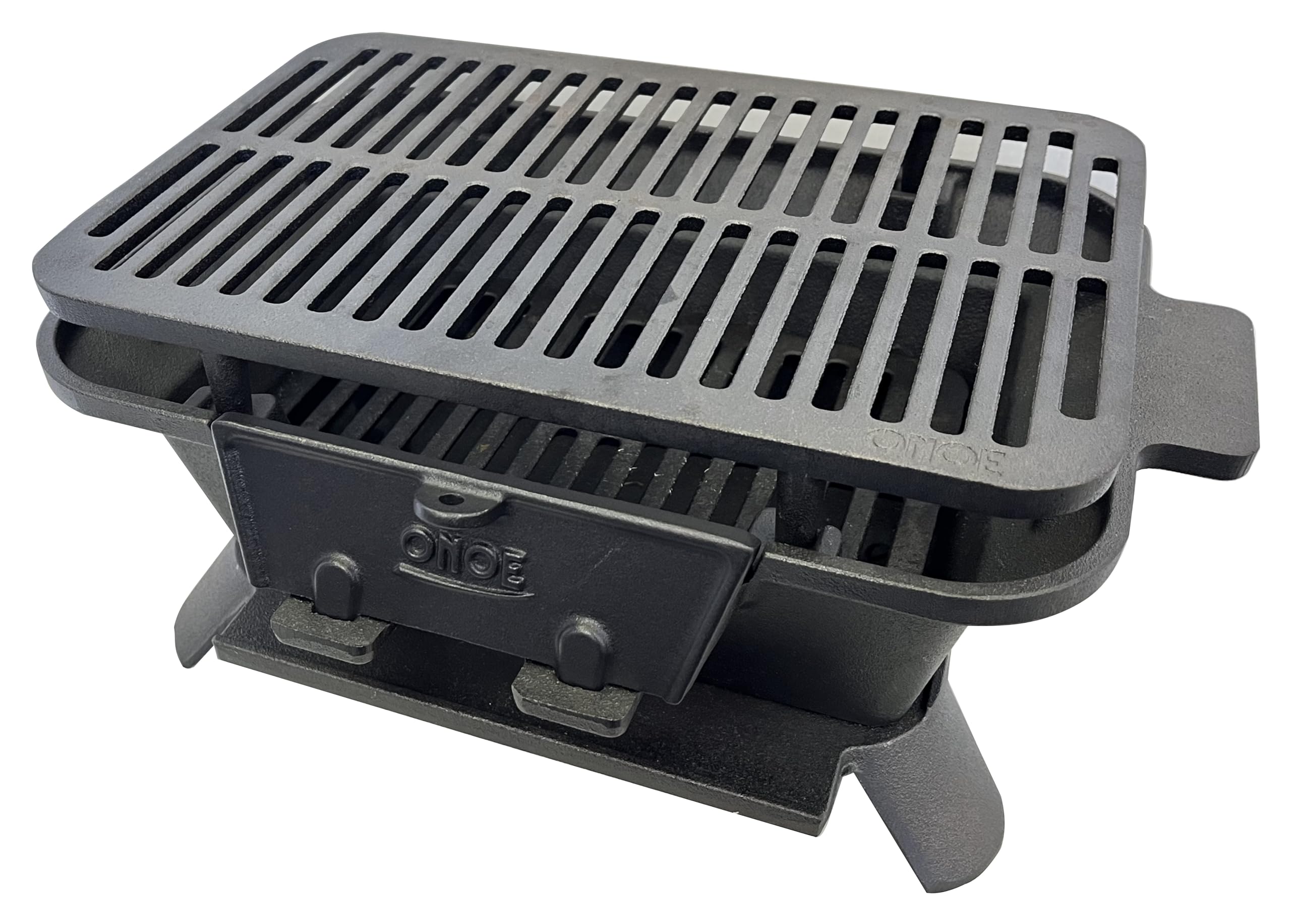 尾上製作所(ONOE) 鉄鋳物こんろ角型 CI-1607 [キャンプ用品 バーベキュー コンロ グリル BBQ 七輪 テーブル上 ソロ]