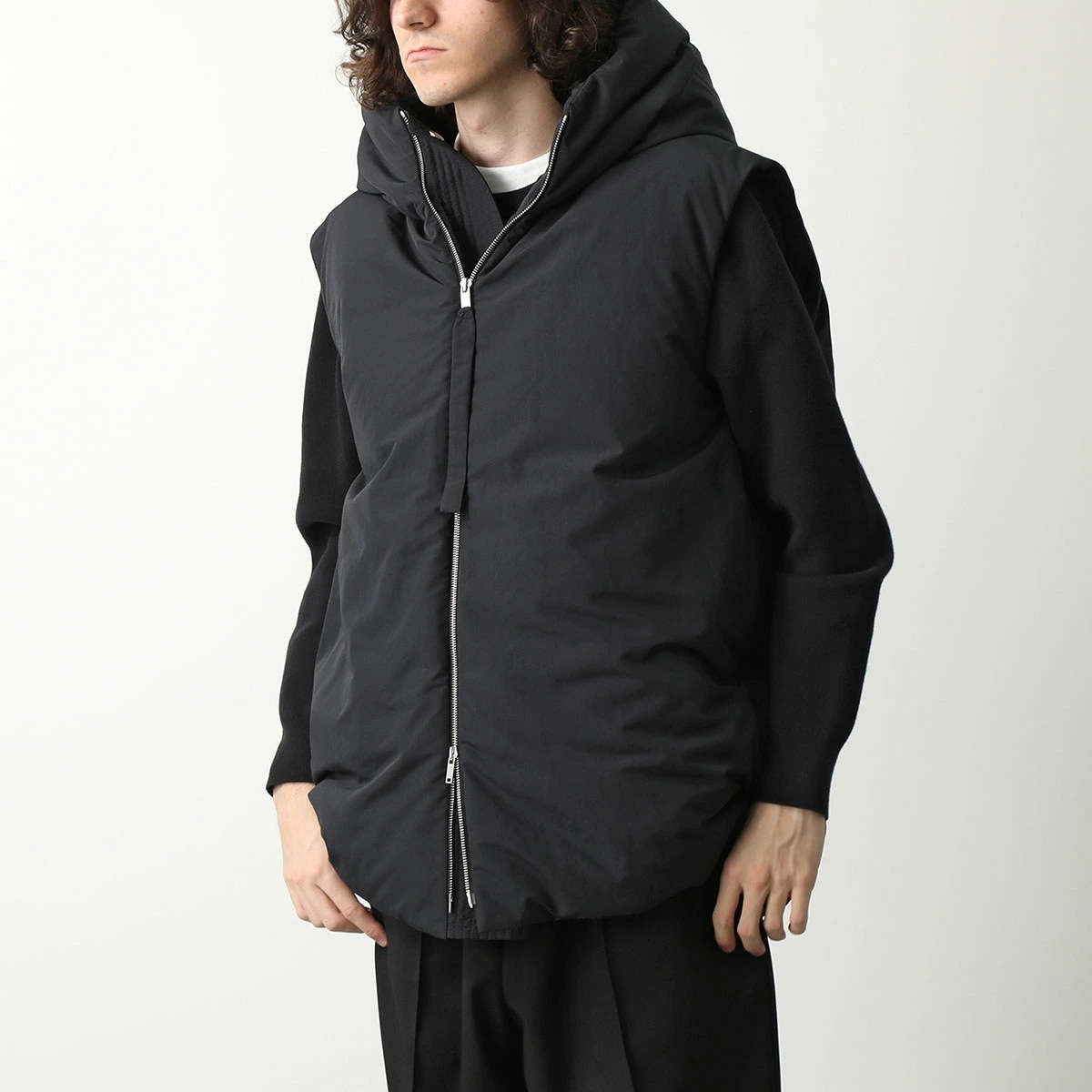 JIL SANDER+ ジルサンダー プラス ダウンベスト MEDIUM FILL DOWN GILET 01 ミディアム フィル J47AF0011 J74276 メンズ フード付き ジレ 001