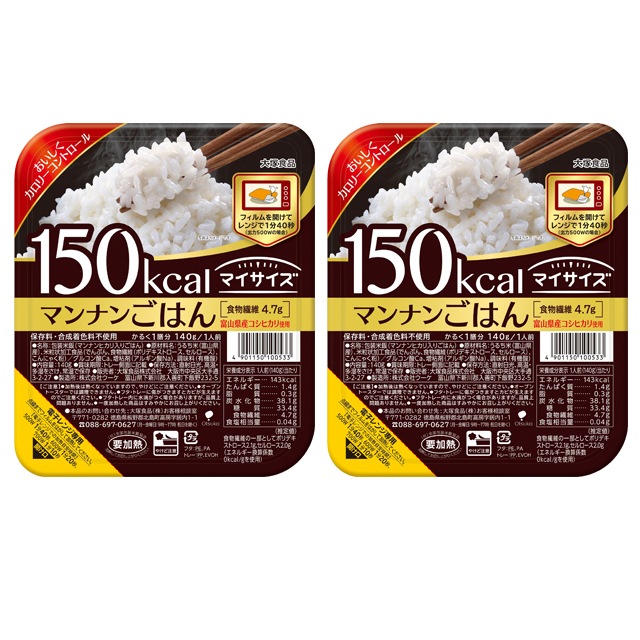 メガ割マイサイズ マンナンごはん 140g 48個セット（２４入２ケース） 大塚食品