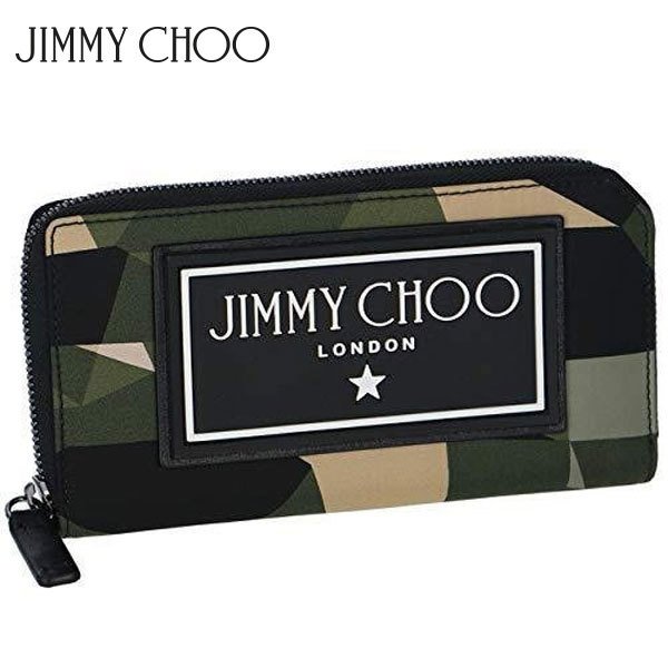 JIMMY CHOO ジミーチュウ ラウンドファスナー長財布 ARMY MIX