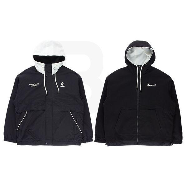 共用オーバーフィットウーブンコットンリバーシブルフードジャケット ブラック QQ123LJK19_P415792417