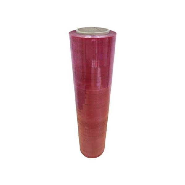 （まとめ）司化成工業 カラーストレッチ 赤 厚み20μ 幅500x長さ300mm 1巻[x3]