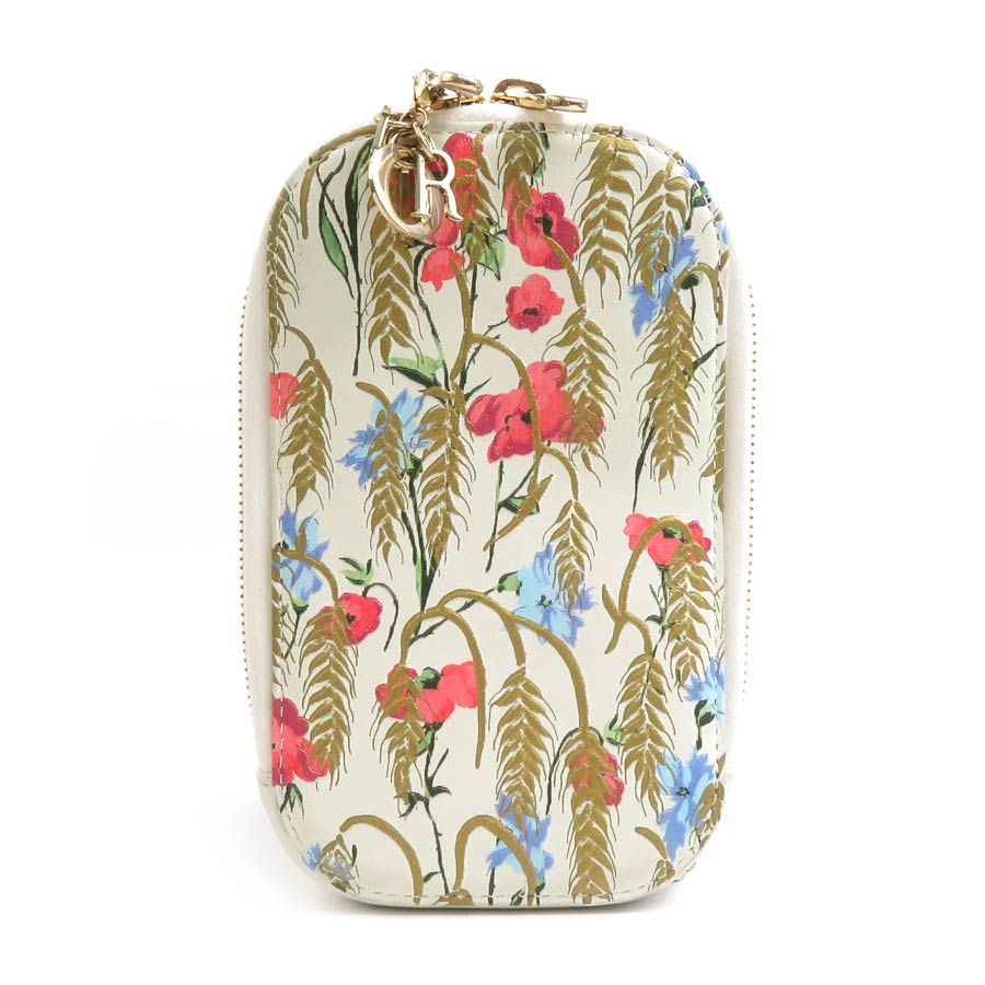 クリスチャンディオール Christian Dior フォンホルダー フォンポーチ レザー アイボリー×マルチカラー レディース r10278a