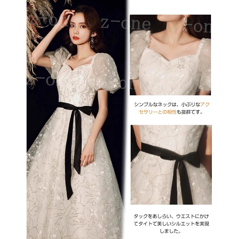 ドレス レディース 新作 ウエディングドレス パーティー エレガント 上品 花柄 レース 体型カバー お姫様 着痩せ 成人式 結婚式 披露宴 二次会 ピアノ