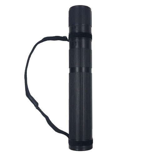 （まとめ買い）スライドケース バンド付き 径100mm 丸型 ブラック A2～A0用 014-0034 [x3]