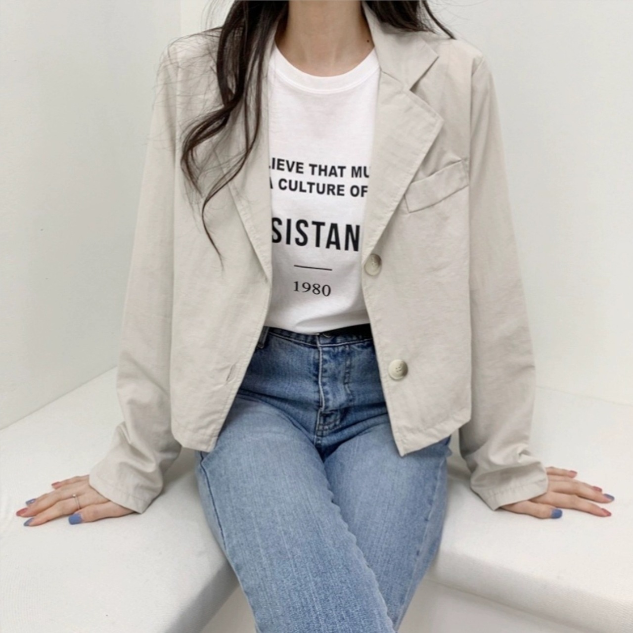 ミドルボタン レディース ジャケット アウター 上着 ショート 襟付き フェミニン 前開き コンサバ 大人可愛い きれいめ シンプル おしゃれ かっこいい こなれ感 ラフ 個性的 クール モード系