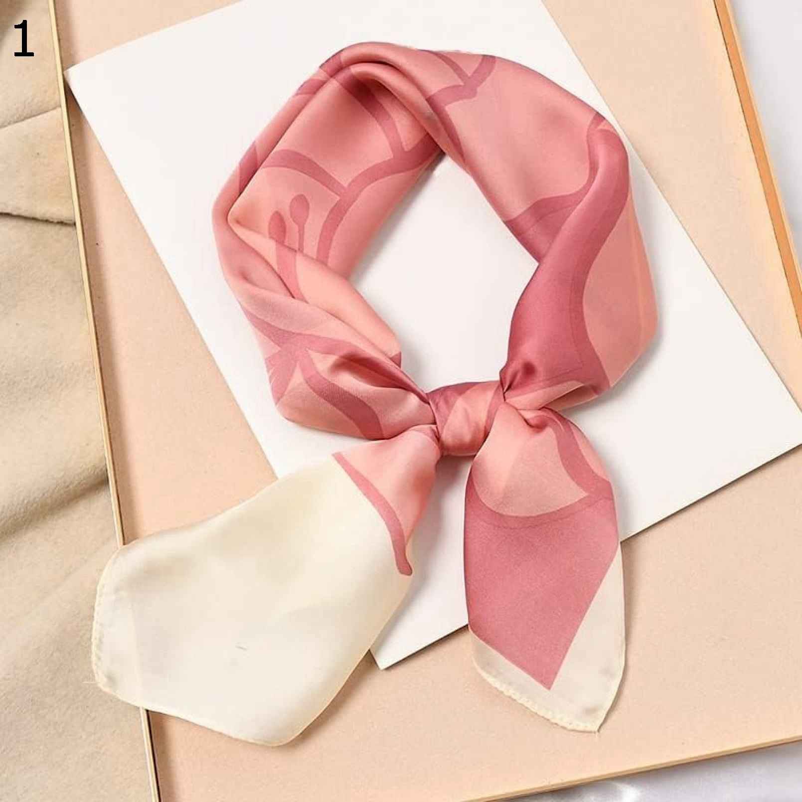 【20%OFFクーポン～】70x70cm 女性用多機能ポリエステルスカーフ春ショール クリエイティブプリントサテン スモールスクエアラップ スカーフショール スカーフ (Color : 13 Si