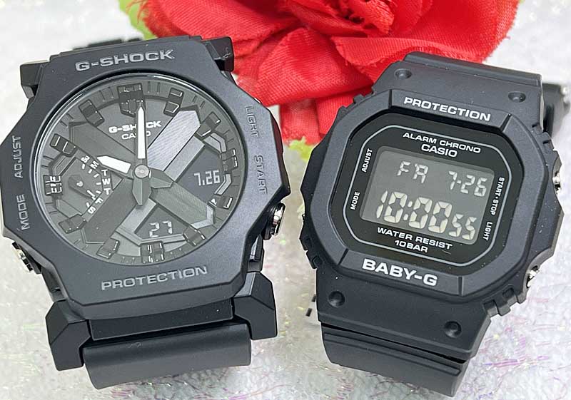 恋人たちのGショック ペアウオッチ G-SHOCK BABY-G ペア腕時計 カシオ 2本セット GA-2300-1AJF BGD-565-1JF デジタル ペアウオッチ　誕生日 御祝い　人気