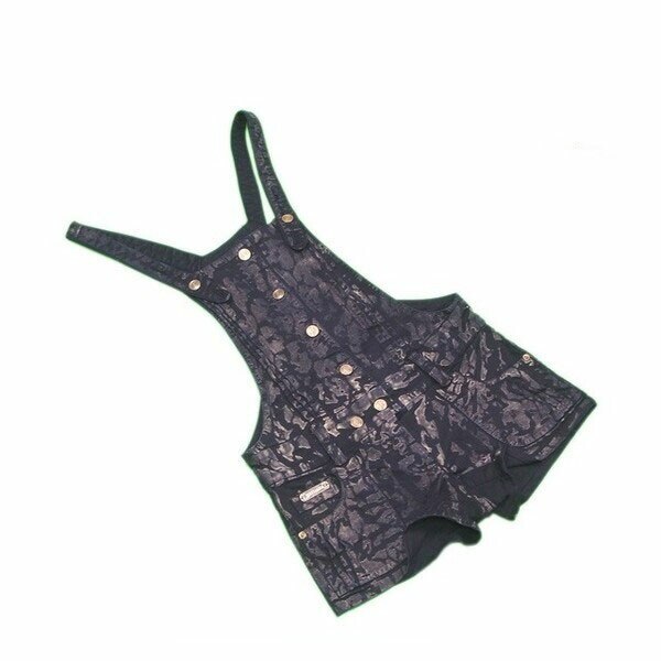 サロペット ｇボタン 22 36サイズ ブラック ゴールド 中古