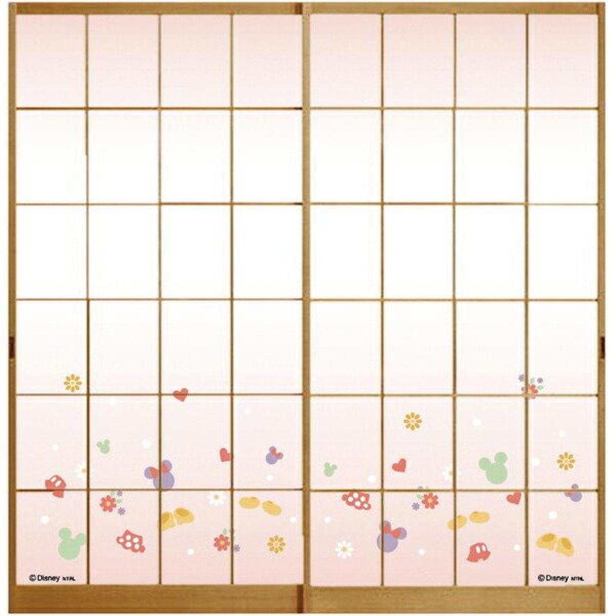 アサヒペン ディズニー ミッキー ミニー デザイン 障子紙 NTLD-007S 92cm×182cm 2枚組用 貼り換え 和室 リメイク 簡単 張り替え ミッキーcm