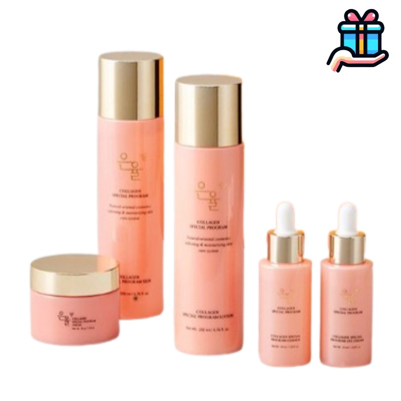 【韓国人気1+1】コラーゲン基礎化粧品5点セット 弾力 韓国コスメ 正規品 スキンケア 保湿力 シワ 水分 乾燥した肌 トナー エマルジョン エッセンス アイクリーム