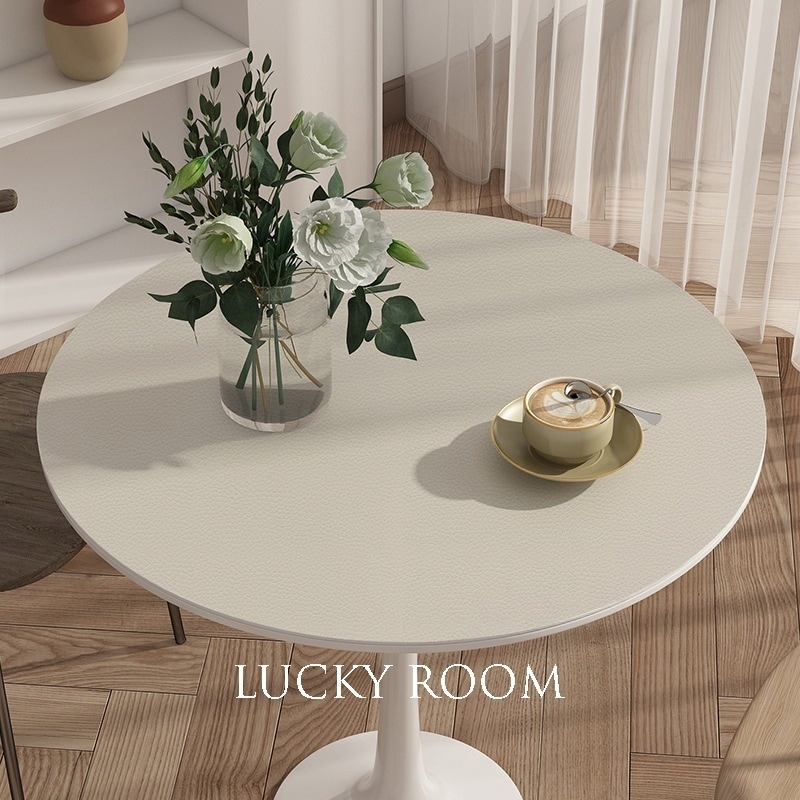 ラウンドテーブルマット防水・耐油ダイニングテーブルコーヒーテーブルラウンドPVCレザーマット無地保護パッドカッティング