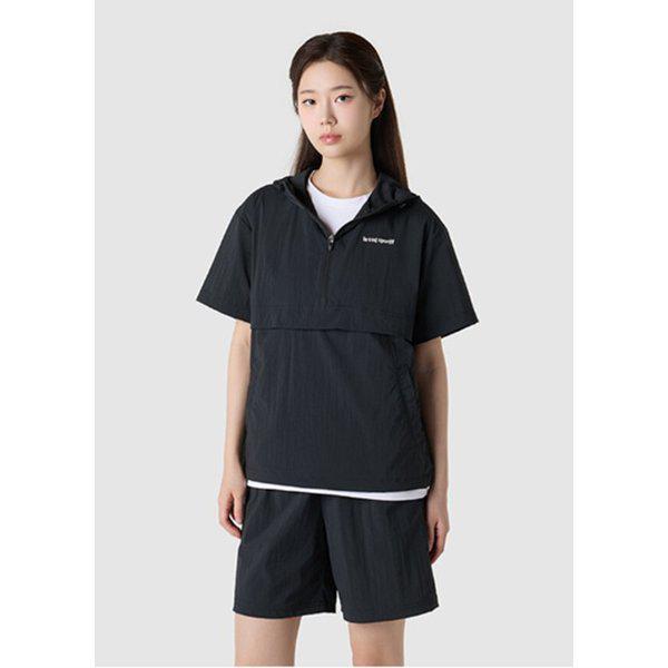 【男女共用】ストレッチタスランルーズフィット半袖アノラックジャケット(QR223LJK42)