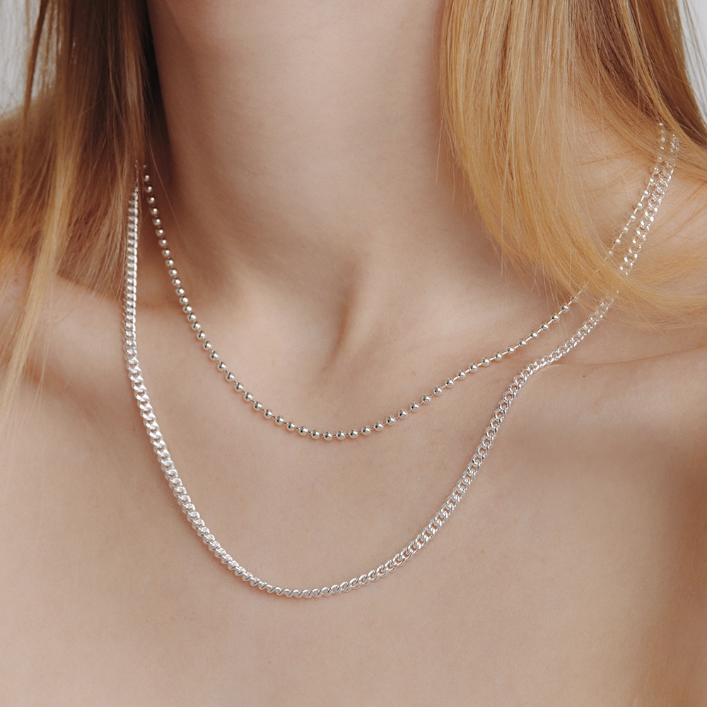 LUNNE シルバー 925 ボールチェーンネックレス (2.5mm) #LSN38