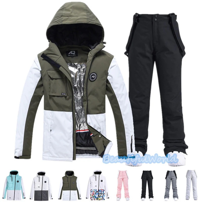 スノーボードウェア上下セットスキーウェアメンズレディースセットアップ男女兼用スノボウェアスノーボードジャケットパンツ撥水防風保温雪遊び暖かいH881