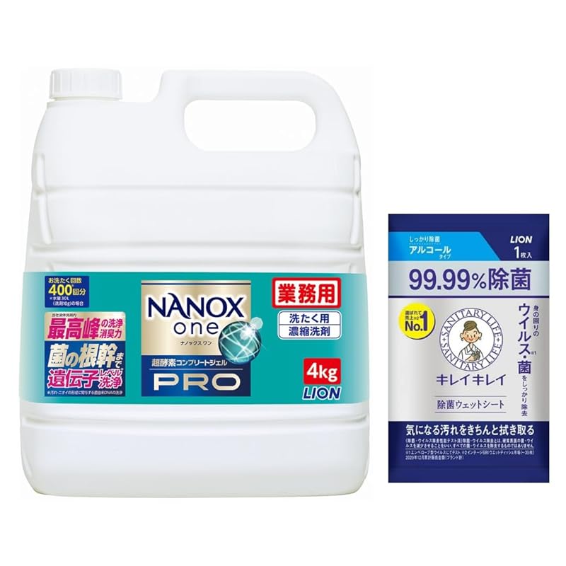 NANOX ｏｎｅ 【業務用 大容量】 NANOX one PRO (ナノックス ワン プロ) 4kg 除菌ウェットシート付き 洗濯洗剤 詰め替え 大容量