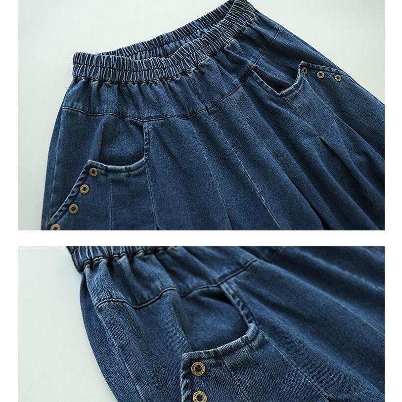 デニム ワイドパンツ レディース ガウチョパンツ デニムパンツ ボトムス ジーパン ジーンズ バギー イージーパンツ 4,532円
