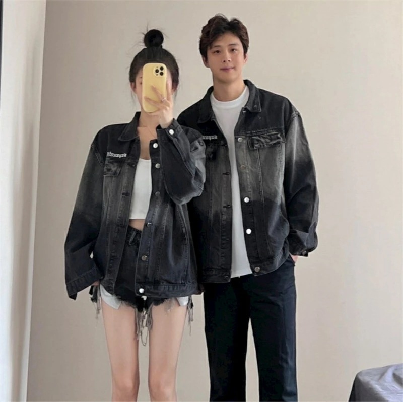 ペアルック デニム アウター レディース タイダイ カジュアル ペアルック カップル お揃い 服 トップス クリスマス プレゼント リンクコーデ ペア カップル ペアルック ブランド コーデ メンズ