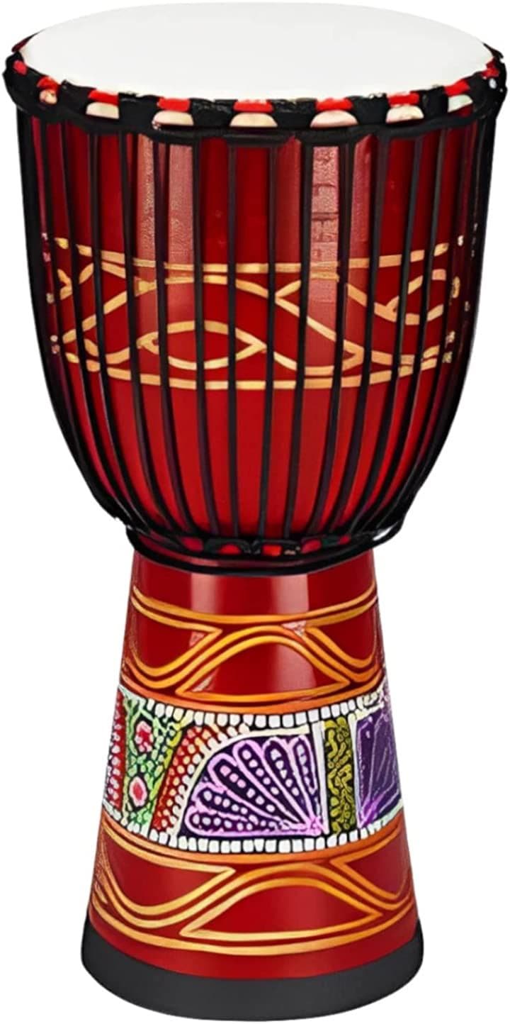 ジャンベ 大 8インチ 楽器 太鼓 民族楽器 ハンドドラム パーカッション レッド 装飾直径20cm 高さ40cm (レッド(装飾）直径20cm，高さ40cm)