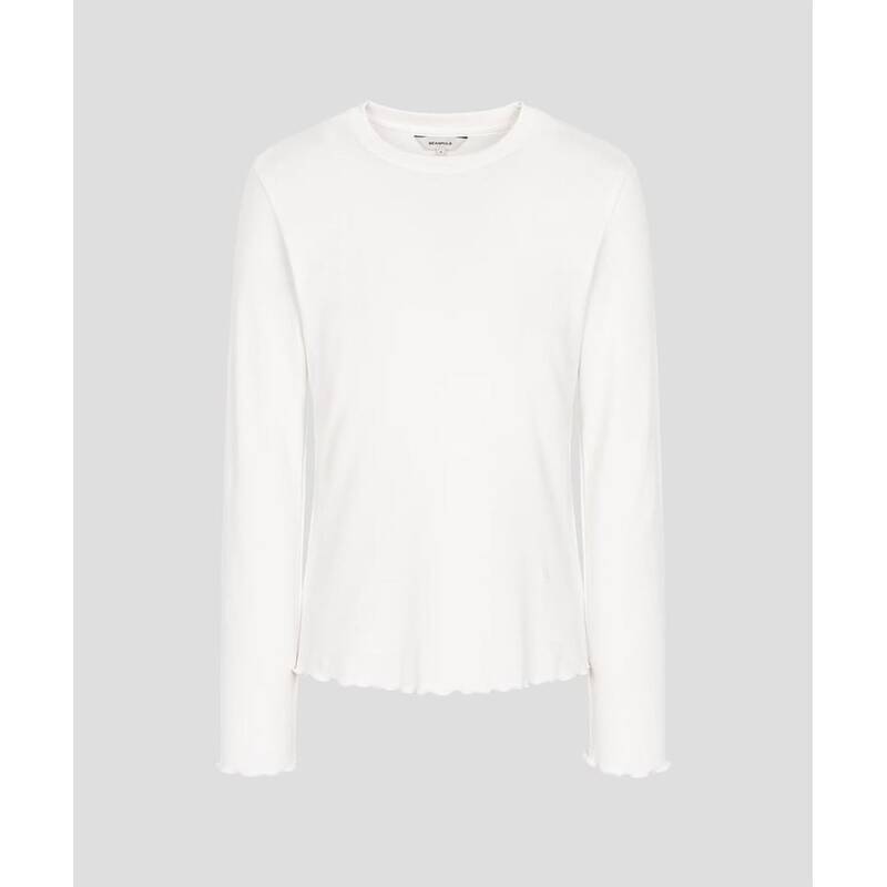 BEANPOLE LADIES ラッフルディテール ラウンドネックTシャツ アイボリー (BF6241C900) BF6241C900 406038